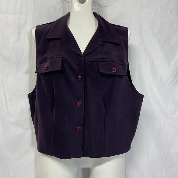 LA Los Angeles Gal Vest Purple /Royal Violet Tailored Fit Size 14 - Picture 1 of 7